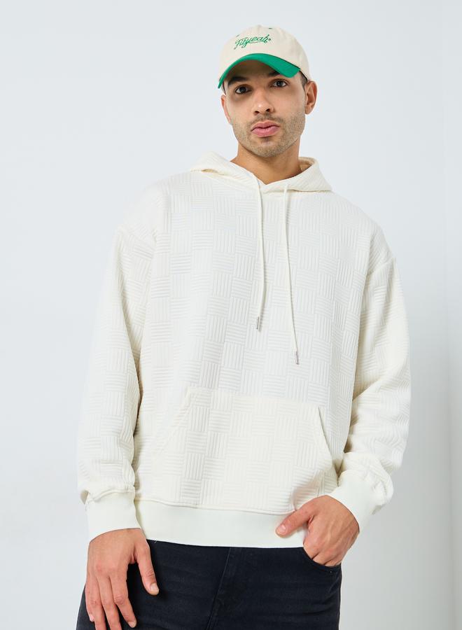 Styli Cream Geo Textured Oversized Hoodie - Image 3