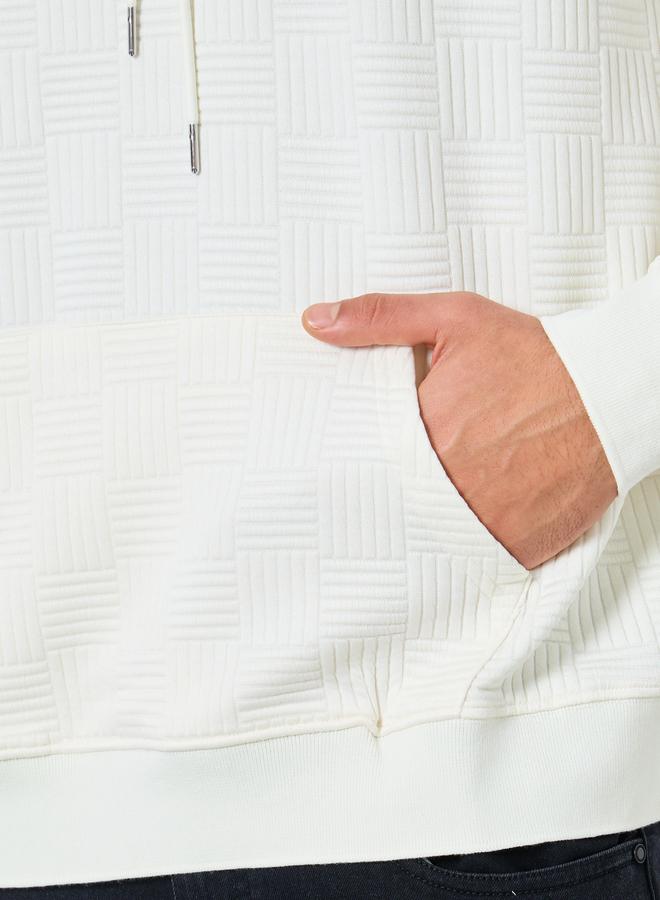 Styli Cream Geo Textured Oversized Hoodie - Image 4