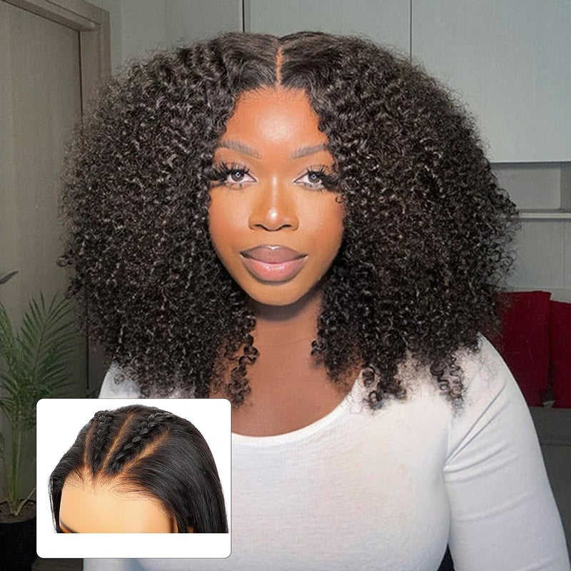 ISEE MCap Kinky Curly Wear Go Glueless Wigs Human Hair Pre Plucked Pre Cut Bleached Knots 9x6 HD Lace Glueless Human Hair Wigs For Women 20 Inch