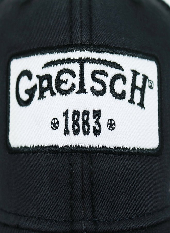 Gretsch Limited Edition Mesh Back Vintage Trucker Hat with 1883 Logo Patch, Adjustable, One Size Fits All, Black - Image 3