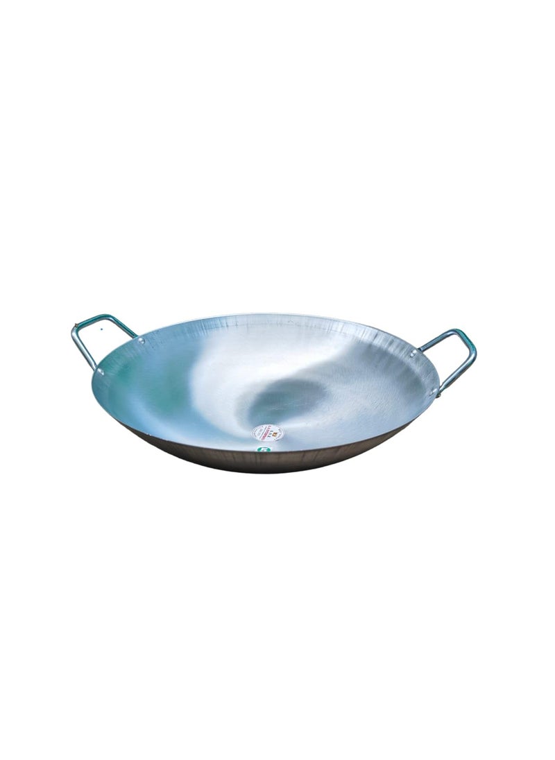 AS A S Pure Iron Shiny Quoted Chinese woks Chinese Iron Kadai with Stylish HandleWok chaumin kadhai 18 inch 45 CM  - Image 1