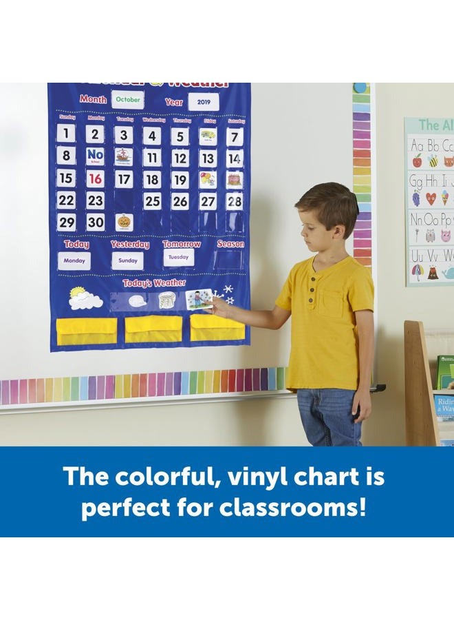 Learning Resources Calendar & Weather Pocket Chart, Calendar for Kids, Classroom Supplies, Homeschool, Set of 136, Ages 3+ - Image 3