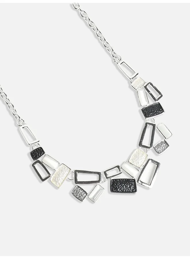 SOHI Black & Dented Geometrical Artificial Necklace Jewellery