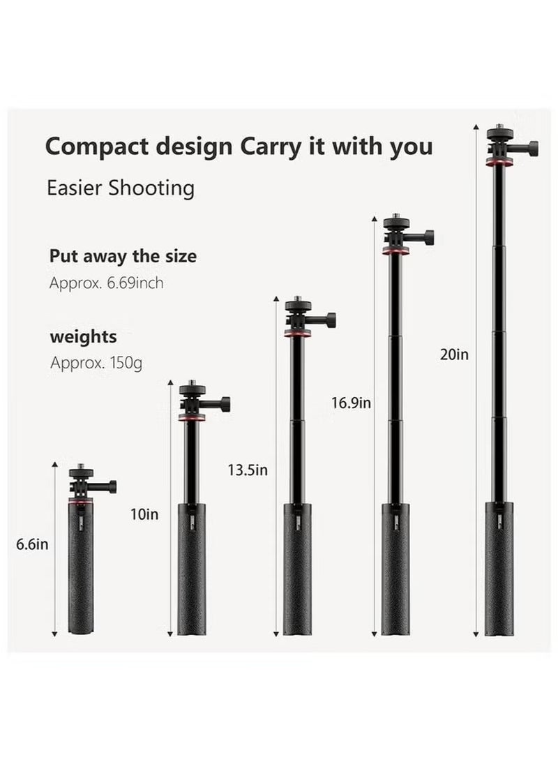 STARTRC 51cm Extendable Tripod Selfie Stick for DJI Osmo Pocket 3，Adjustable Camera Stand with Rotatable Gimbal, Handheld Extension Rod for Insta360 ONE X4 / X3 / X2 Action Camera - Image 4