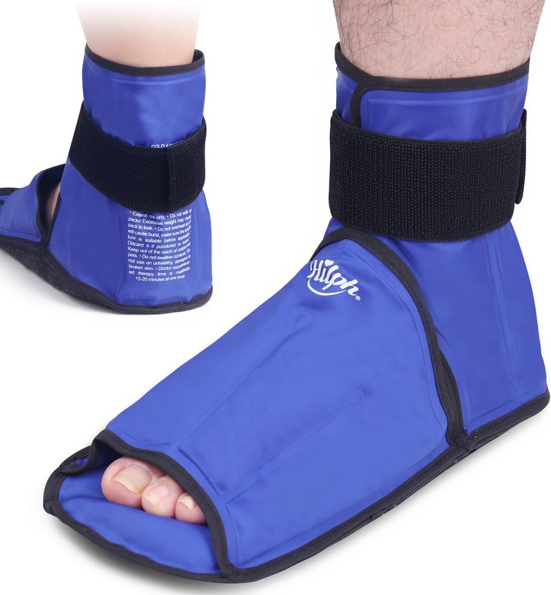 Hilph Hilph Large Ankle Foot Ice Pack Wrap for Sprained Ankle and Surgery Recovery, Reusable Gel Ice Boot with Hot Cold Therapy for Feet Injuries, Plantar Fasciitis, Achilles Tendonitis, Easy Slip-On
