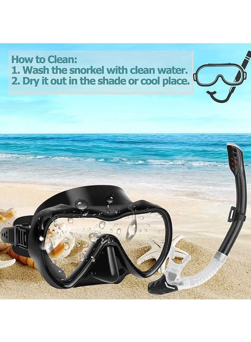 WALALLA Snorkeling Mask with Latest Dry Top Breathing System,Fold 180°Panoramic Diving Snorkeling Goggles Tempered Glass Anti-Fog Anti-Leak Snorkeling Gear for Adults and Youth - Image 2