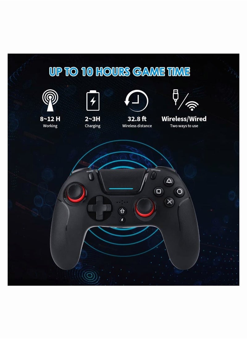 AccLoo - Controller for PS4 Wireless Controller with Dualshock 6 Axis Sensitive Joystick Audio Touchpad Bluetooth Playstation 4 Controller Compatible with PS3 PS4 PS5 Slim PC Android iOS - Image 1
