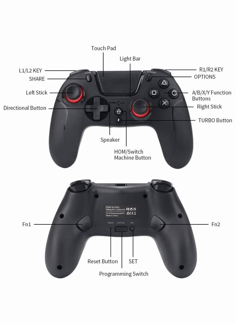 AccLoo - Controller for PS4 Wireless Controller with Dualshock 6 Axis Sensitive Joystick Audio Touchpad Bluetooth Playstation 4 Controller Compatible with PS3 PS4 PS5 Slim PC Android iOS - Image 1