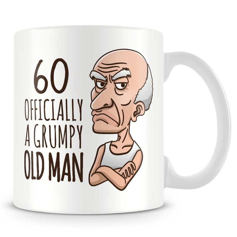 MUGGZ 60th Birthday Mug  Grumpy Old Man  Personalised Gift