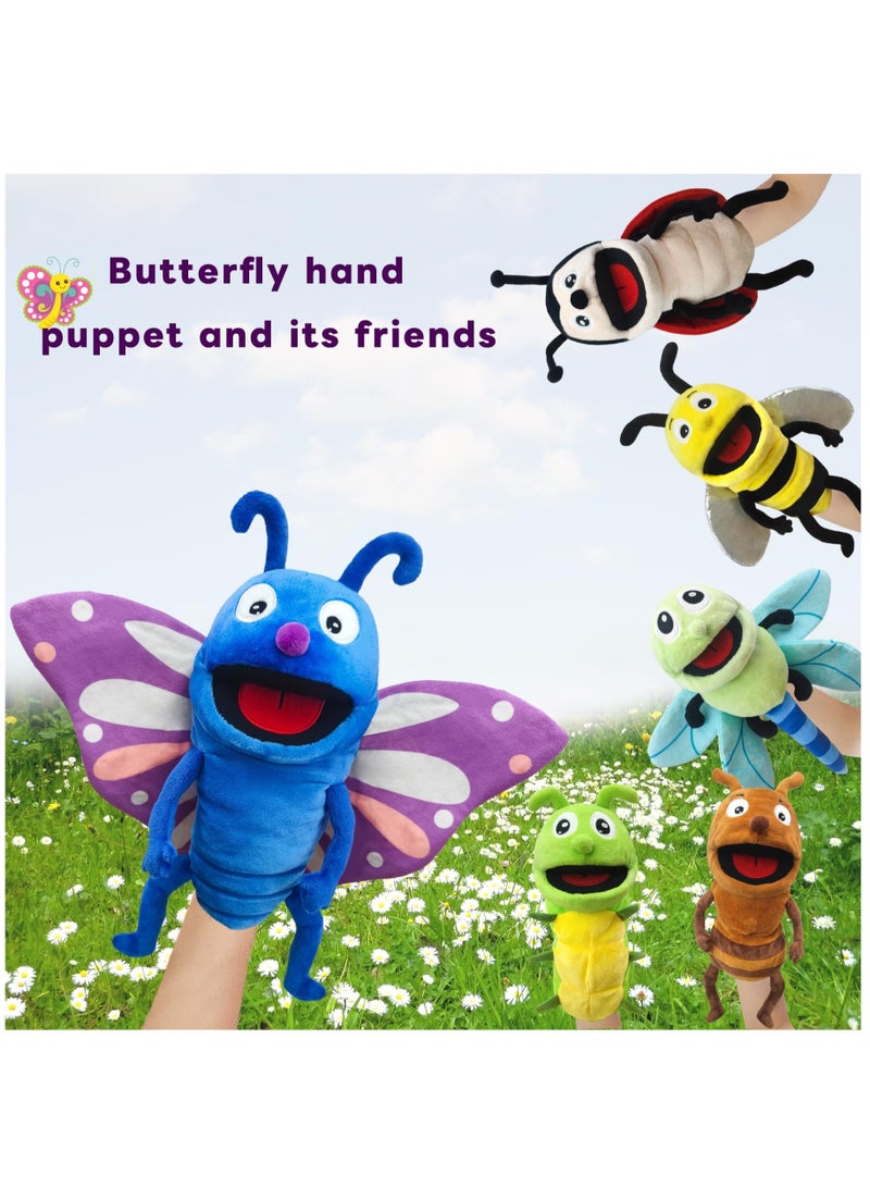 Excefore hand puppets butterfly puppet animal puppets 13",puppets for kids Insect animal puppets for toddlers 1-3 hand puppets for kids, butterfly gifts hand puppets for kids age 4-8 8-10 Role Play - Image 5