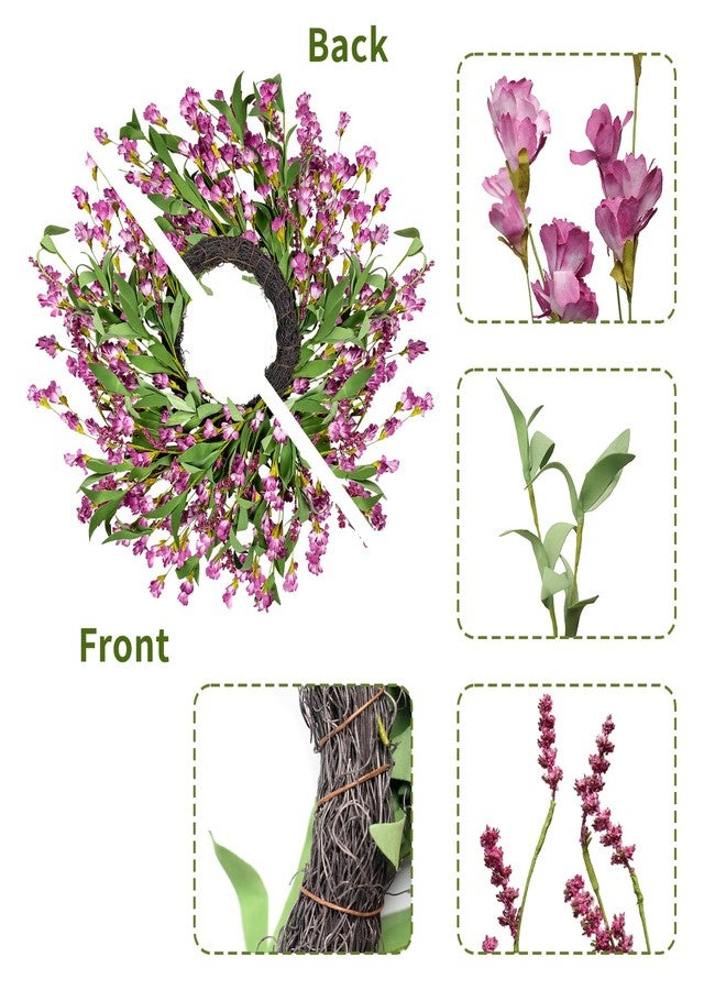 CHEAWRTZ 24'' Spring Wreaths for Front Door Autumn Wreath,Spring Wreath Fall Decorations for Home Window Wall Porch Farmhouse Wedding Home Decor Fall - Image 4