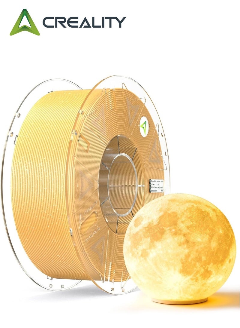 Creality 3D Hyper PLA Starry Galaxy 3D Printer Filament, Sparkle PLA 1.75mm 1KG, Shimmering Stardust Finish, High Speed RFID Smart Filament, Smooth Shine Fits for Most 3D Printers (Stardust Yellow) Hyper PLA RFID-Stardust Yellow - Image 1