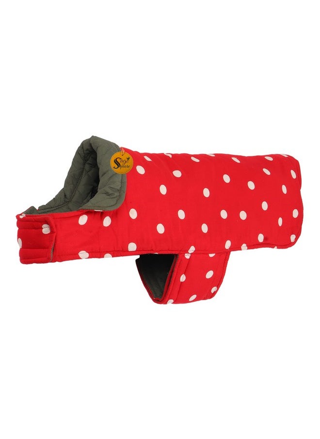 Sage Square Dog Fleece Jacket Reversible Dog Vest Waterproof, Windproof Cold Weather Dog Clothes Pet Apparel For Dogs (Red And Grey) (Small-Medium) (16 Inches)  - Image 5