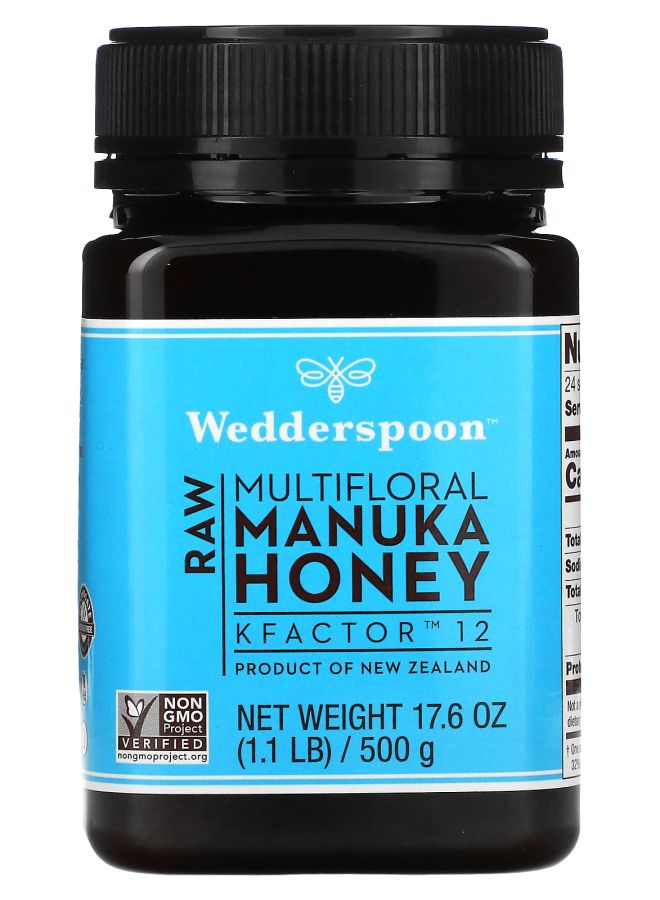 Wedderspoon Raw Multifloral Manuka Honey KFactor 12 1.1 lb (500 g)