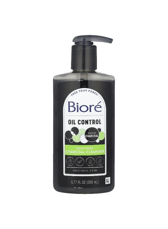 Biore Biore, Oil Control, Deep Pore Charcoal Cleanser, 6.77 fl oz (200 ml)  - Image 1