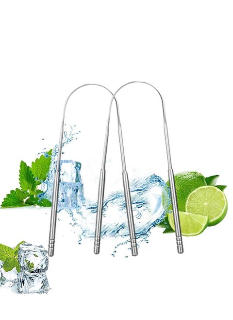 2 Piece Tongue Scraper Reusable Tongue Cleaner For Cleaning the Mouth and Reducing Bad Breath