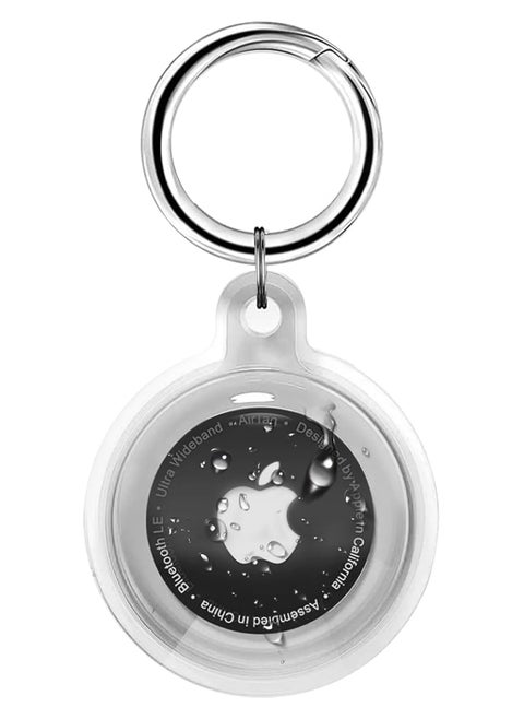 Transparent TPU Case for Airtag Protection Case Locator Silicone Protector Anti-lost Device Keychain Shell For Apple Airtags Transparent Pink