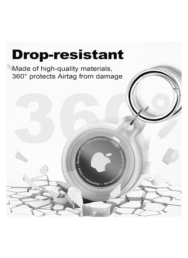 Transparent TPU Case for Airtag Protection Case Locator Silicone Protector Anti-lost Device Keychain Shell For Apple Airtags Transparent Pink