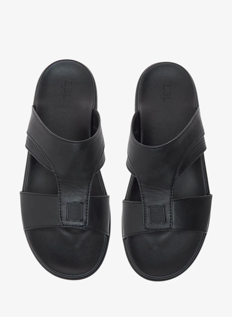 LBL by Shoexpress BLACK Textured Slip-On Arabic Sandals for Men | Best Price UAE