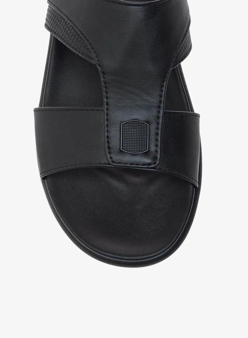 LBL by Shoexpress BLACK Textured Slip-On Arabic Sandals for Men | Best Price UAE