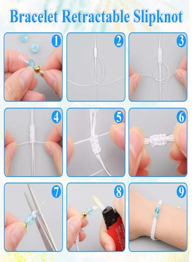 انزيوس خيط نايلون أبيض من أنيزوس للأساور، خيط نايلون مضفر 0.8 مم، خيط رنين رياح خارجي، خيط للخرز، القلائد، الستائر، الأعمال اليدوية، صناعة المجوهرات - Image 3