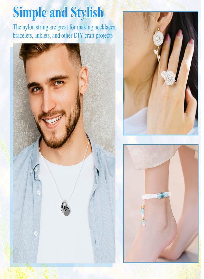 انزيوس خيط نايلون أبيض من أنيزوس للأساور، خيط نايلون مضفر 0.8 مم، خيط رنين رياح خارجي، خيط للخرز، القلائد، الستائر، الأعمال اليدوية، صناعة المجوهرات - Image 2