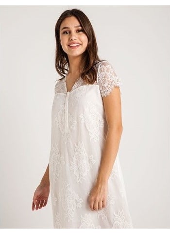 Magic Form - 26414 Koton Lace Dressing Gown Nightgown Set - Ecru - Image 1