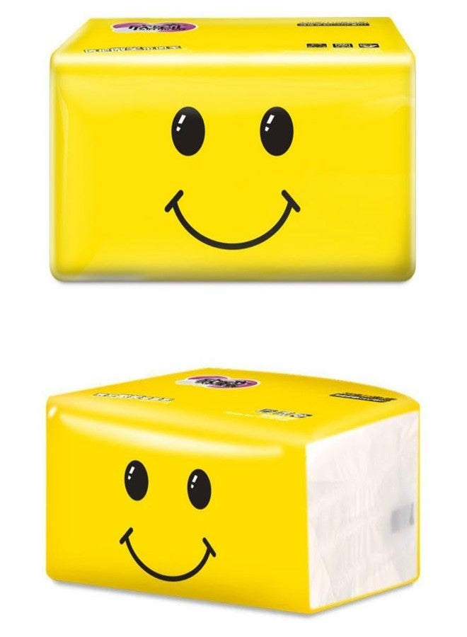 DCELLA Facial Tissue Soft, Tissue Paper Napkins | Table Top | Plain (Pack of 2, Yellow), 4 Ply 600 Tissue in 2 Boxes - Image 1