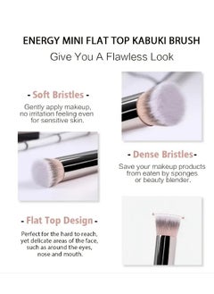 ORiTi Concealer Brush Under Eye Mini Flat Head Brush Prcision Concealer Blending Brush for Concealing Blending Setting Buffing with Powder Liquid Cream  - Image 3