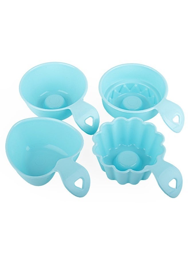 Plastic rice, with a heart-shaped handle, assorted, 4-piece set, various colors and shapes, molds - Image 1