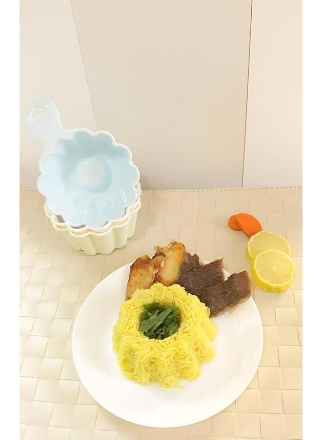 Plastic rice, with a heart-shaped handle, assorted, 4-piece set, various colors and shapes, molds - Image 3