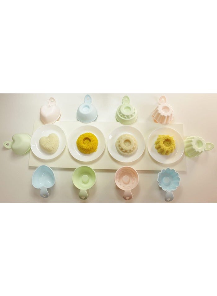 Plastic rice, with a heart-shaped handle, assorted, 4-piece set, various colors and shapes, molds - Image 5