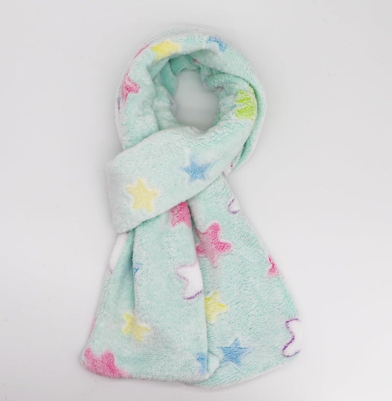 Newfancy Kids Winter Rainbow Scarf Gradient Cross Tie Collar Fluffy Fur Plush Shawl Wrap Neck Warmer for Toddler Girls Boys - Image 2