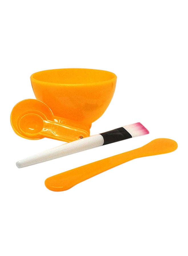 6-Piece Makeup Bowl And Brush Set Orange/White/Black - Image 1