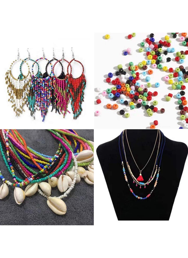 Mountain Gems - Beads Kit, Colors and Alphabet Letter Beads for Bracelet Jewelry Making, Seed Bead Set with Elastic Strings, Jump Rings, Lobster Clasps, Scissors and Tweezers - Image 1