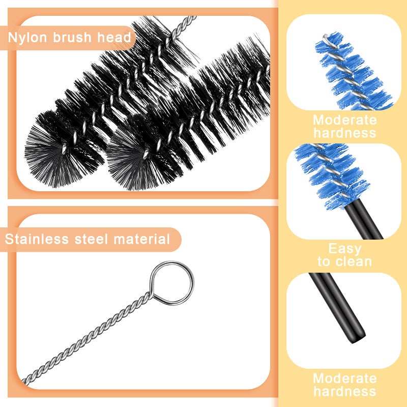 Perthlin 62 Pieces 3 Size Hummingbird Feeder Cleaning Brush Mini Nylon Tube Brush Set Nylon Hummingbird Feeder Parts Cleaning for Bottles, Tubes, Jars, Bird(Black) - Image 3