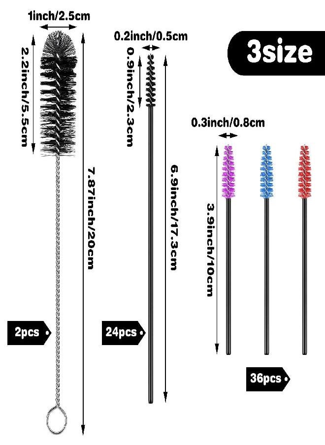 Perthlin - 62 Pieces 3 Size Hummingbird Feeder Cleaning Brush Mini Nylon Tube Brush Set Nylon Hummingbird Feeder Parts Cleaning for Baby Bottles, Tubes, Jars, Bird Feeder - Image 1
