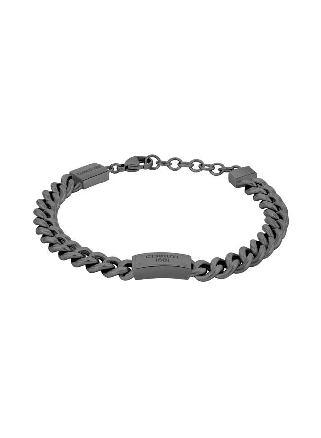 CERRUTI 1881 Alessio Gunmetal Stainless Steel Curb Chain Bracelet for Men
