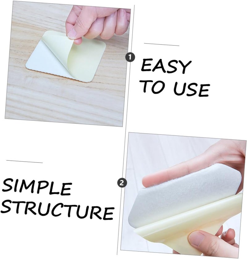 VOSAREA 4pcs -Skid Carpet Stickers Non- Adhesive Fixation for Area Rugs Easy Peel Stick Non-Woven Material Washable Reusable for Living Room Bedroom Bathroom - Image 4