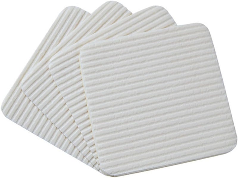 VOSAREA 4pcs -Skid Carpet Stickers Non- Adhesive Fixation for Area Rugs Easy Peel Stick Non-Woven Material Washable Reusable for Living Room Bedroom Bathroom - Image 1