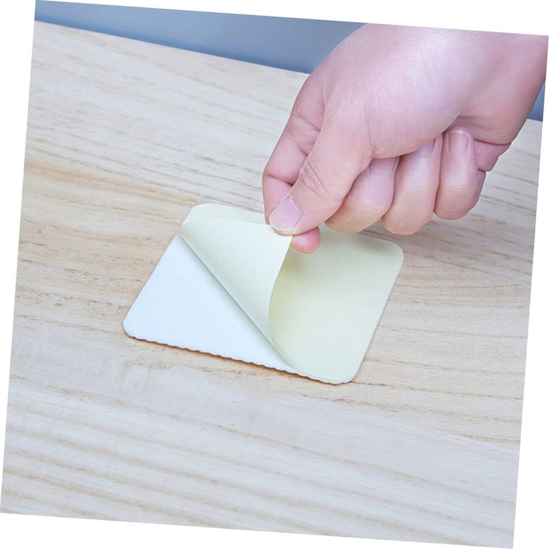 VOSAREA 4pcs -Skid Carpet Stickers Non- Adhesive Fixation for Area Rugs Easy Peel Stick Non-Woven Material Washable Reusable for Living Room Bedroom Bathroom - Image 3
