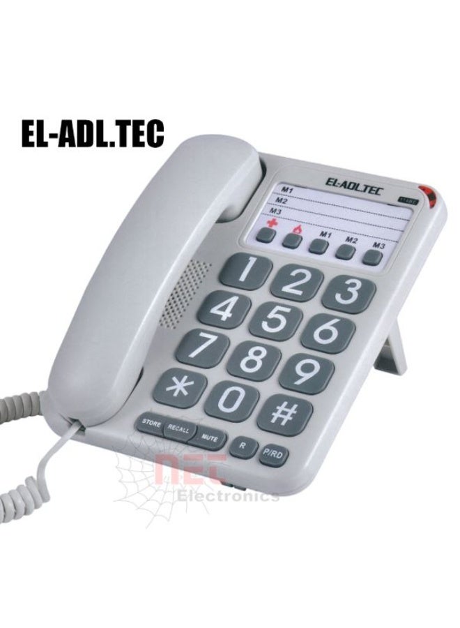 تليفون أرضي سلكي العدل تك، 114 BE، أبيض