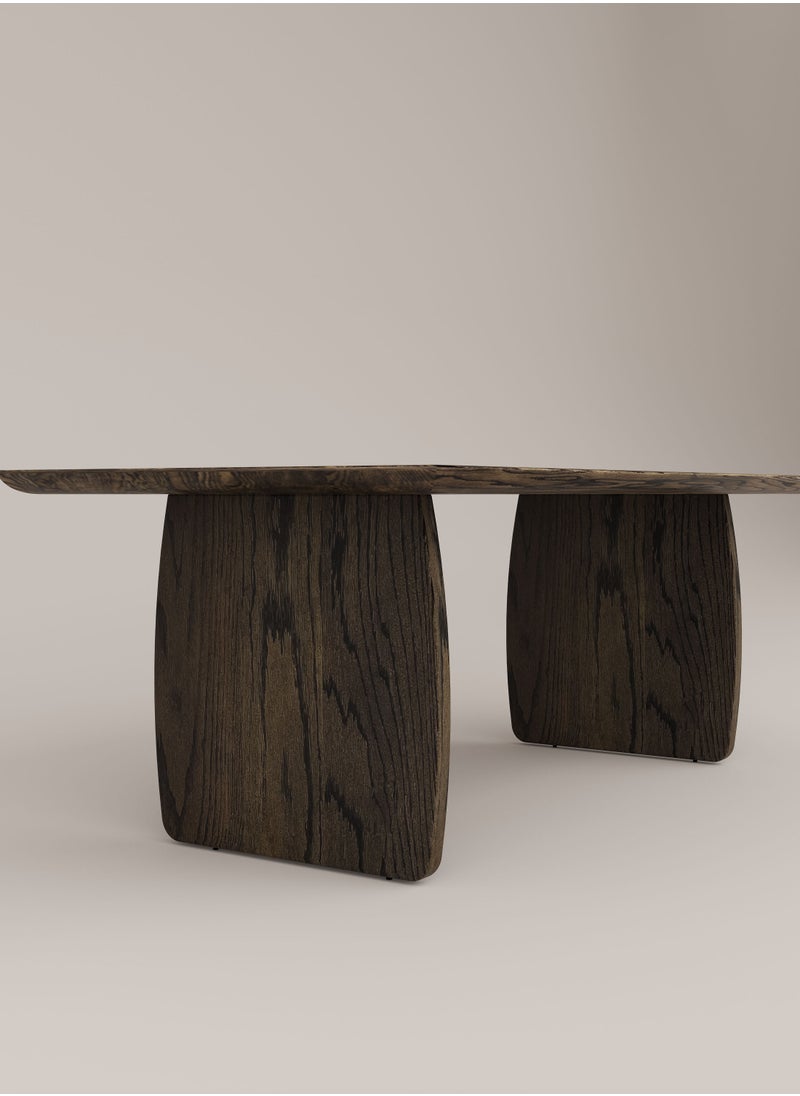 Slab House Edge Collection - Solid Oak Timber 6 Seater Table  - Image 3
