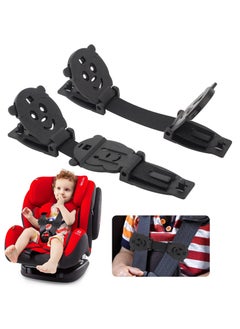 Universal Car Seat Safety Belt Clip Buckle Lock, Adjustable Child Safety Harness for Car Seats, Strollers, High Chairs, Anti-Escape Strap Prevents Kids from Taking Arms Out (Black, 2 Pack)