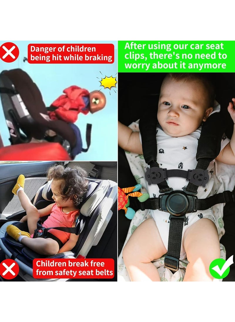 CMGTYYD - Universal Car Seat Safety Belt Clip Buckle Lock, Adjustable Child Safety Harness for Car Seats, Strollers, High Chairs, Anti-Escape Strap Prevents Kids from Taking Arms Out (Black, 2 Pack) - Image 1