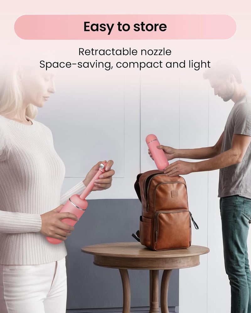Redsack Portable Bidet for Travel & Camping - Manual Squeeze Handheld Peri Bottle for Feminine Hygiene, 3 Leak-Proof Seals, Extendable Sprayer with Rotating Nozzle for Men & Women (Upgrade Pink, General) - Image 3