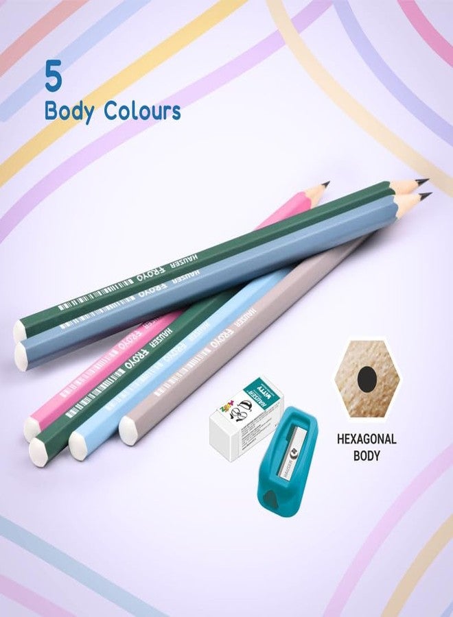 HAUSER ARTZ FROYO - WOODEN PENCIL Set - 40 Pcs Multicolor Pencils | Extra Dark Lead for Smooth Writing | Ideal for Kids School Use & Drawing - Image 2