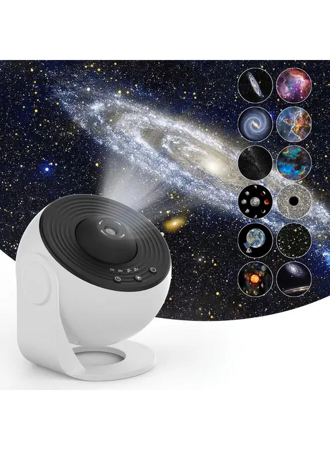 Black White Galaxy Earth Globe Starry Sky Projector Lamp 13 Film Discs Nebula Celestial Projection Light - Image 1