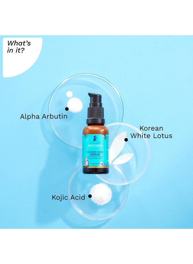 PILGRIM 2% Kojic Acid Serum For Face (30 Ml) With 1% Alpha Arbutin & Korean White Lotus For Acne & Darks Spots| Anti-Pigmentation Face Serum For Men & Women | For All Skin Types  - Image 3