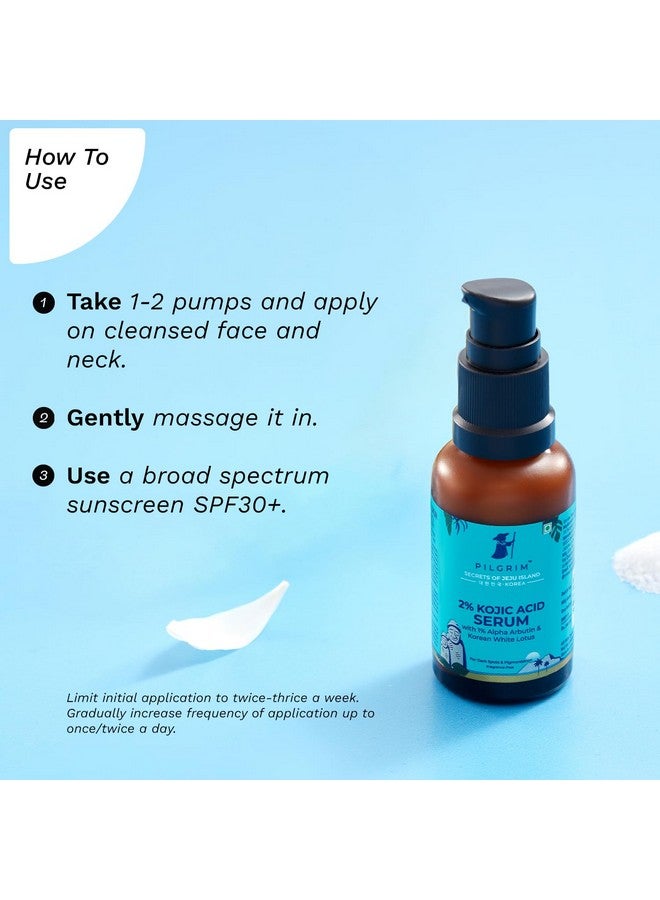 PILGRIM 2% Kojic Acid Serum For Face (30 Ml) With 1% Alpha Arbutin & Korean White Lotus For Acne & Darks Spots| Anti-Pigmentation Face Serum For Men & Women | For All Skin Types  - Image 4